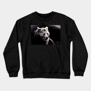 bear, portrait black and white Crewneck Sweatshirt